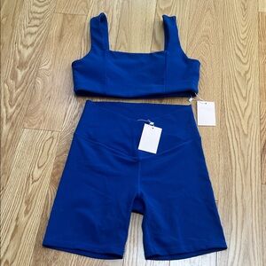NWT! Wilo the label ribbed hustle cobalt short set in medium.
